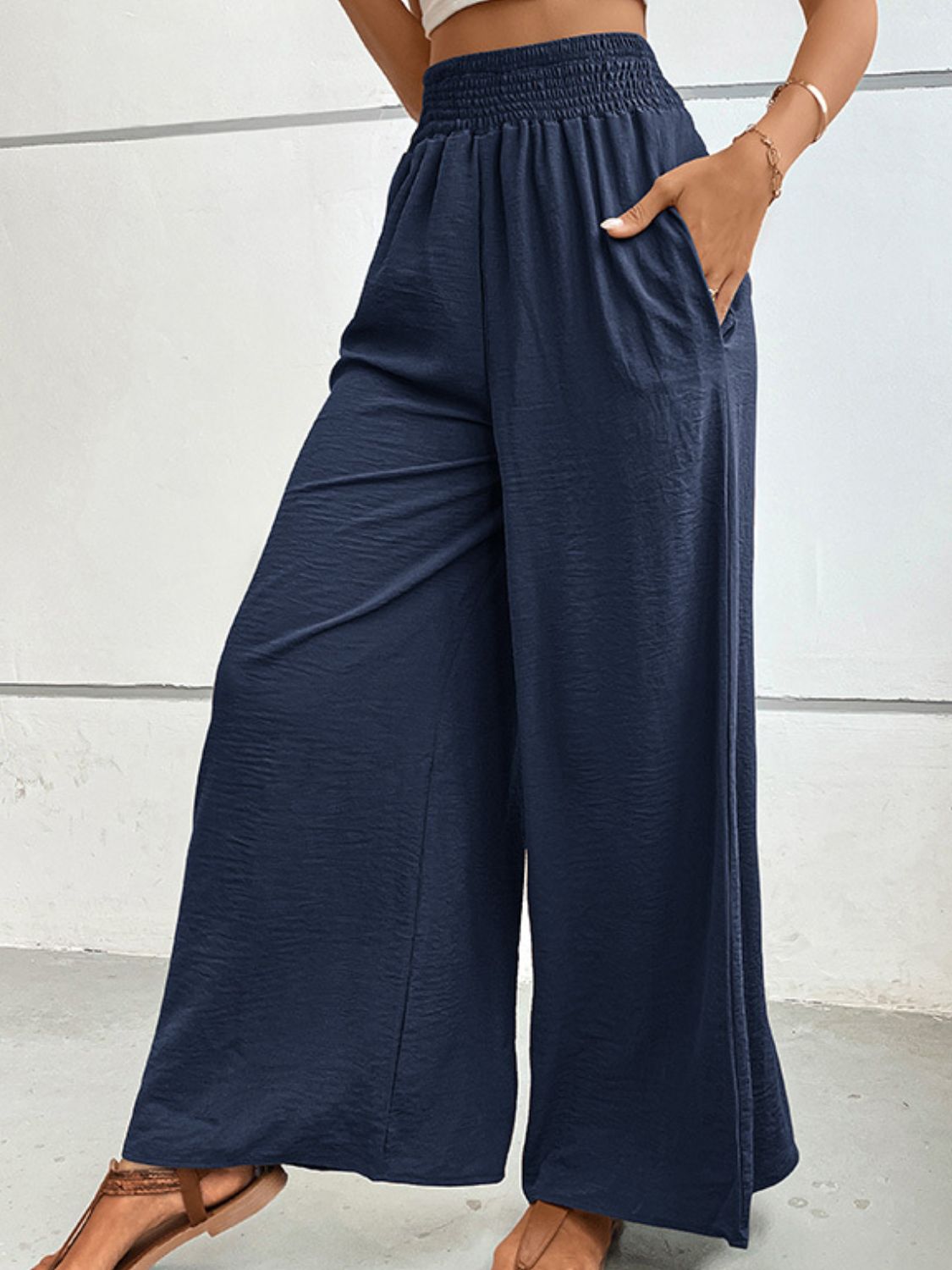 Wide Waistband Relax Fit Long Resort Pants