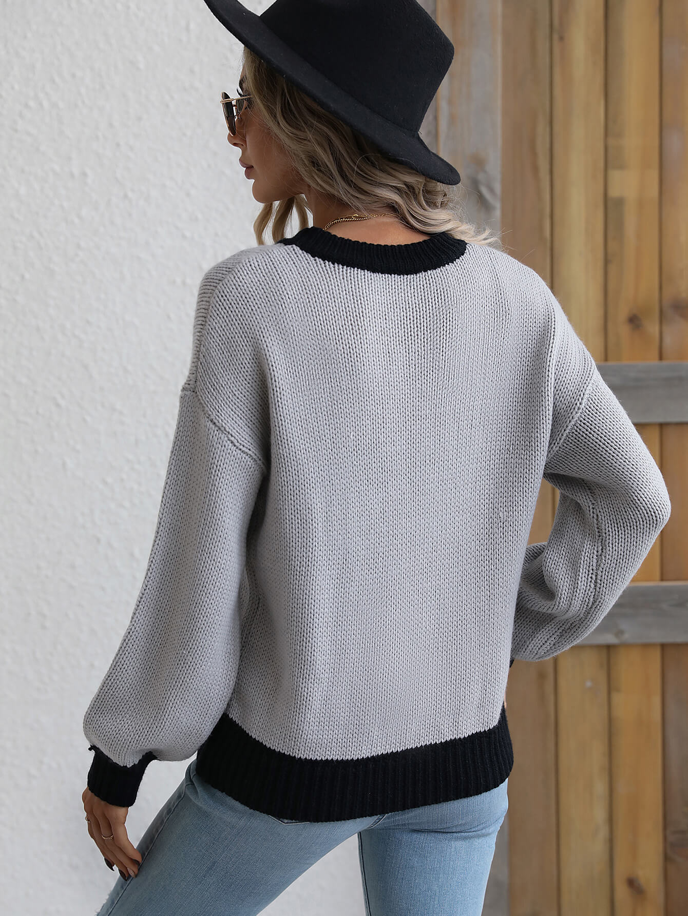 Cute Drop Shoulder Pullover Beach Sweater