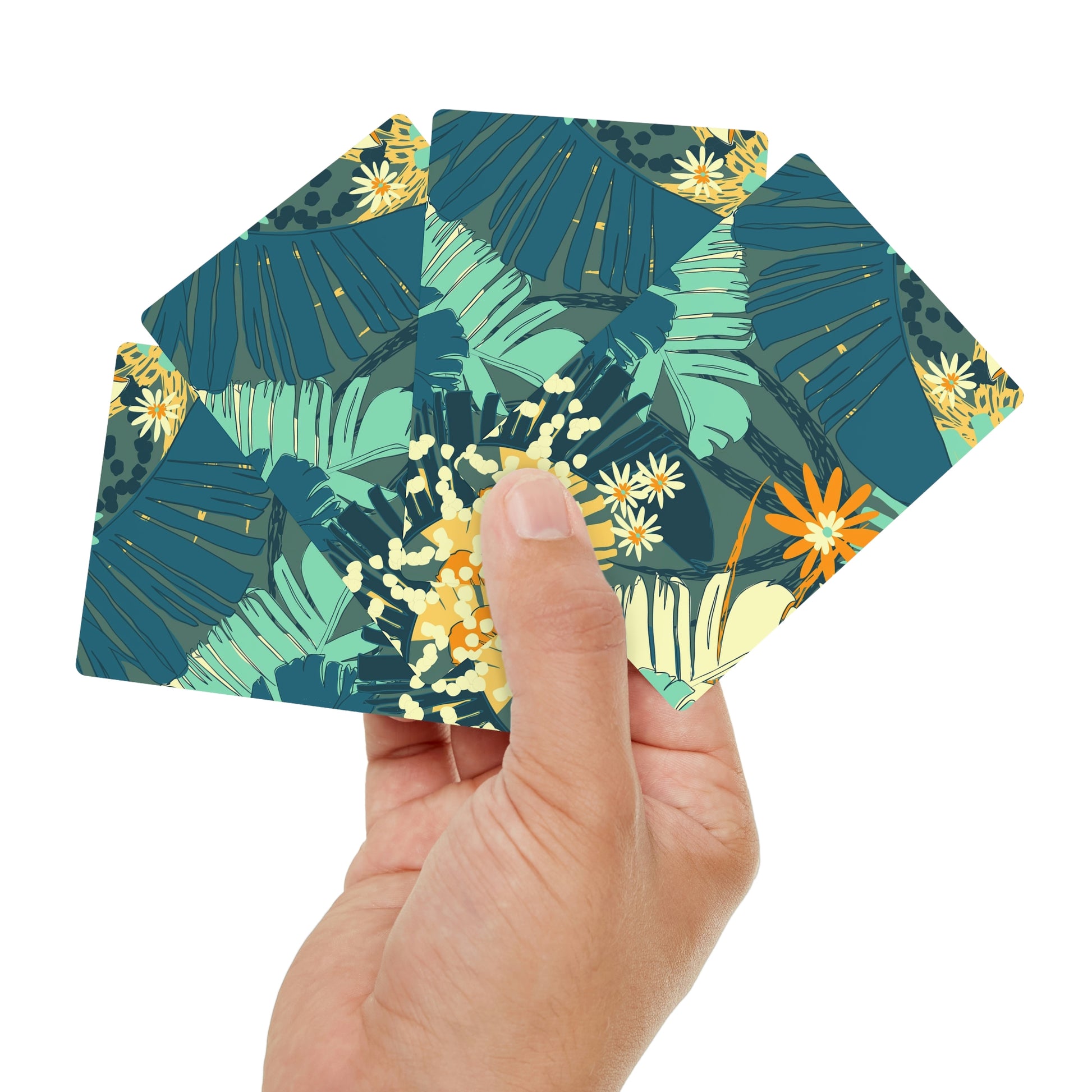 Jungle Blues Collection Poker Cards, Tropical Designer Poker Cards for your Vacation or Airbnb Home.