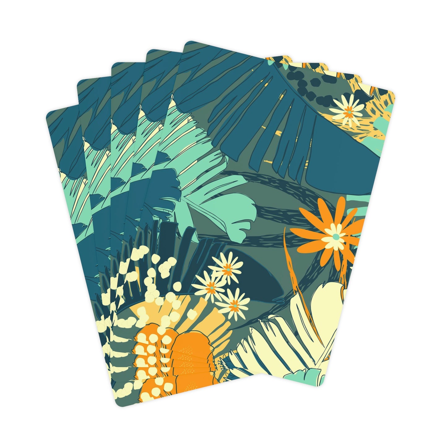 Jungle Blues Collection Poker Cards, Tropical Designer Poker Cards for your Vacation or Airbnb Home.