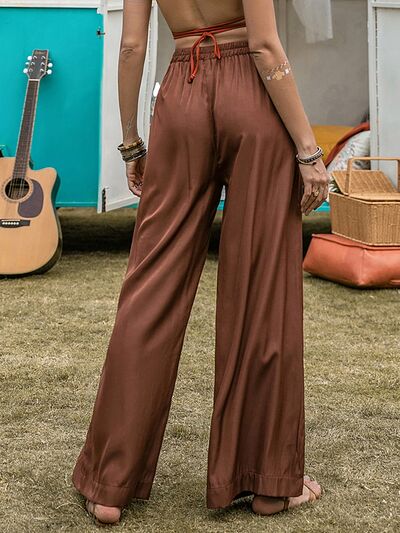 High Waist Wide Leg Beach Pants