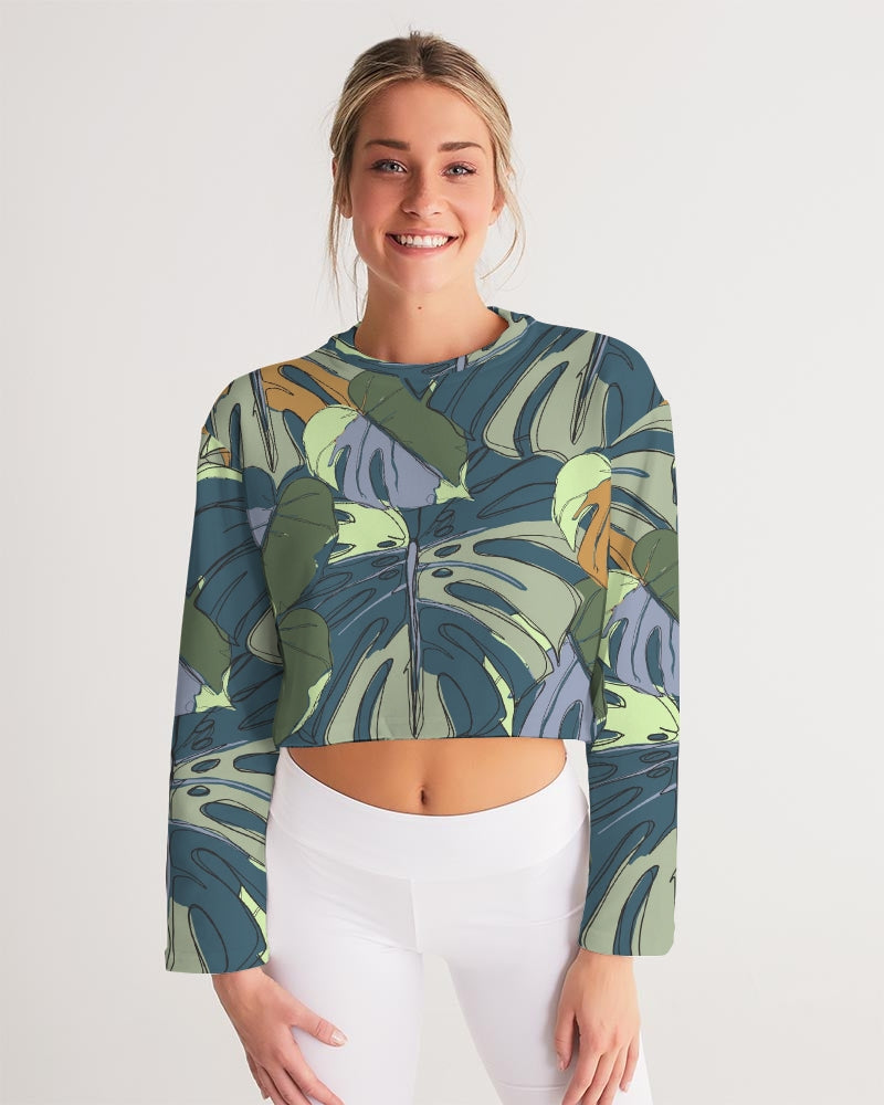 Hawaii Monstera Women's Cropped Sweatshirt
