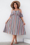 Plus Size Striped Beach Dress