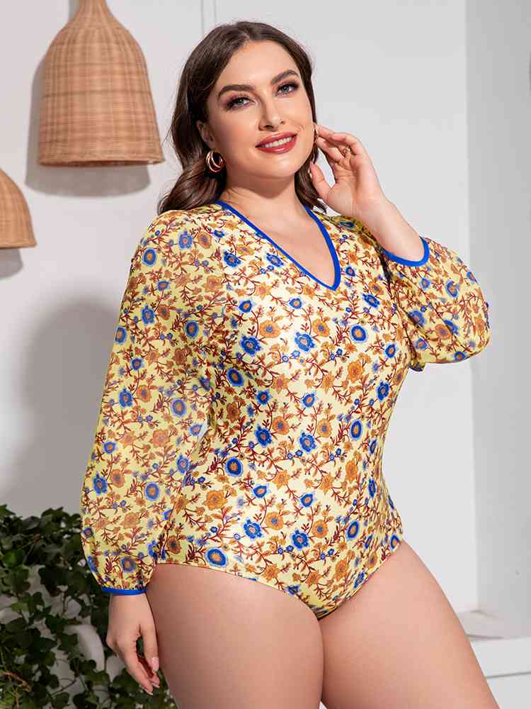 Plus Size Floral Swimsuit