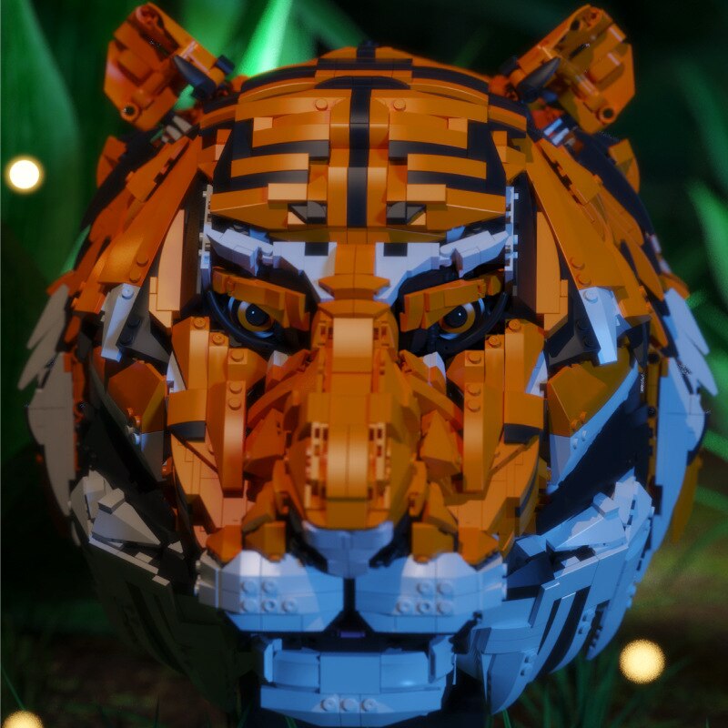 3000pcs Tiger Head Building Blocks