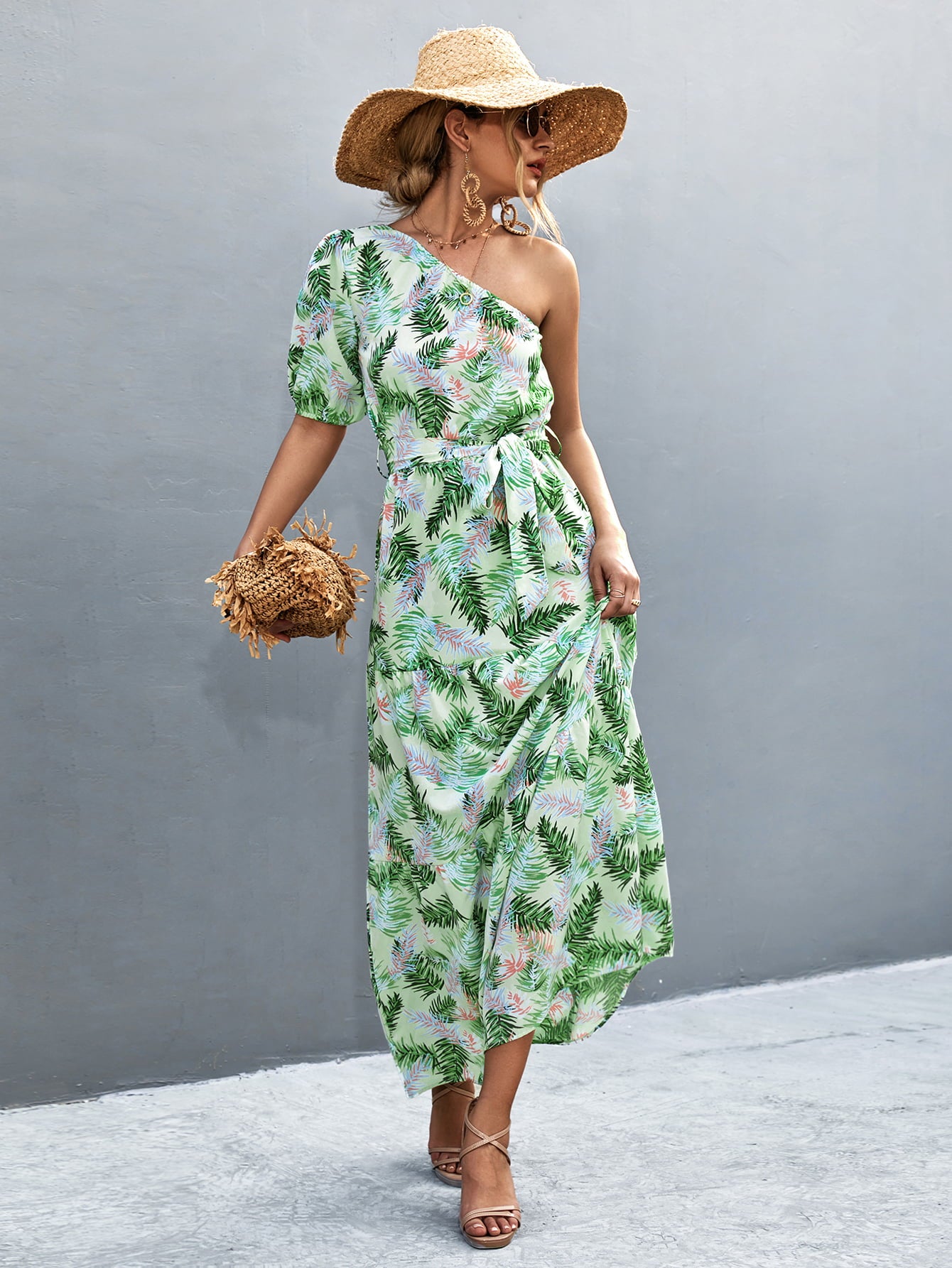 Off the shoulder tropical maxi dress hotsell