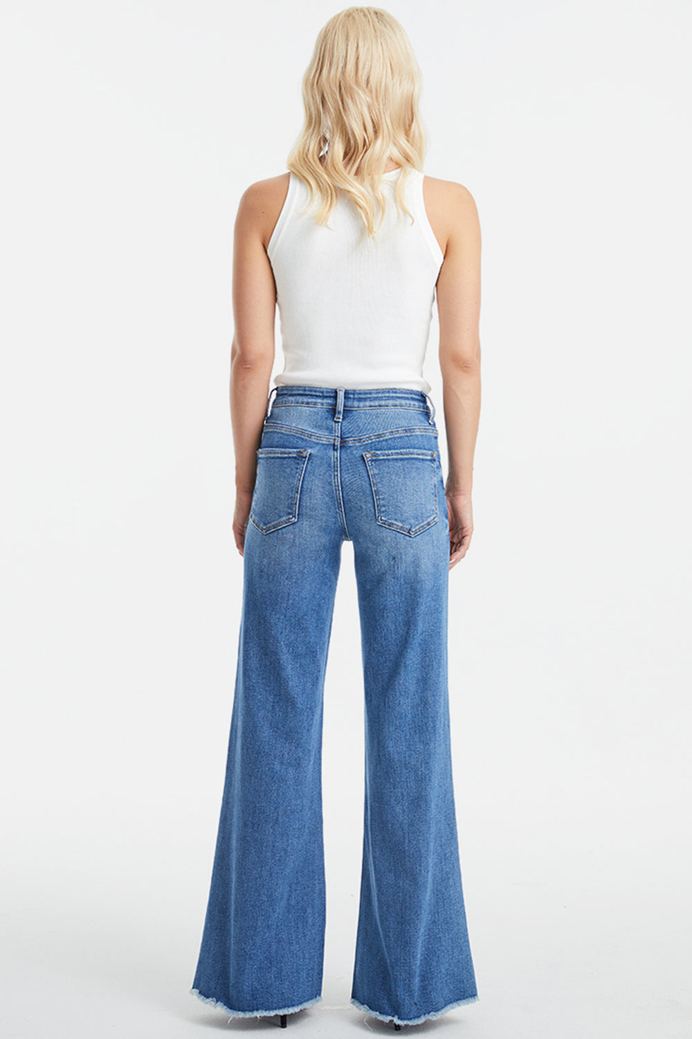 Full Size High Waist  Wide Leg Mom Jeans