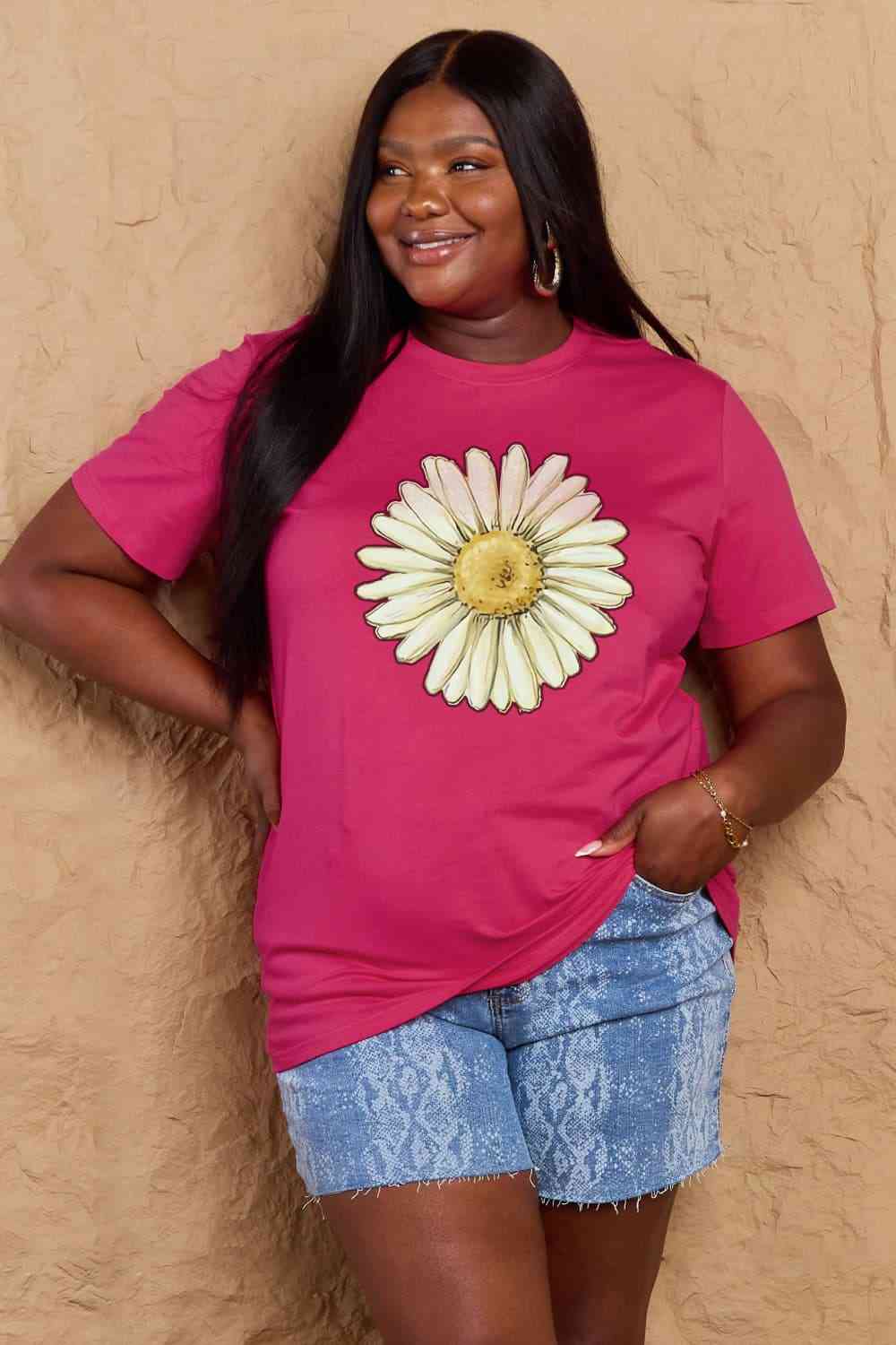 FLOWER Graphic Cotton Tee up to 3XL