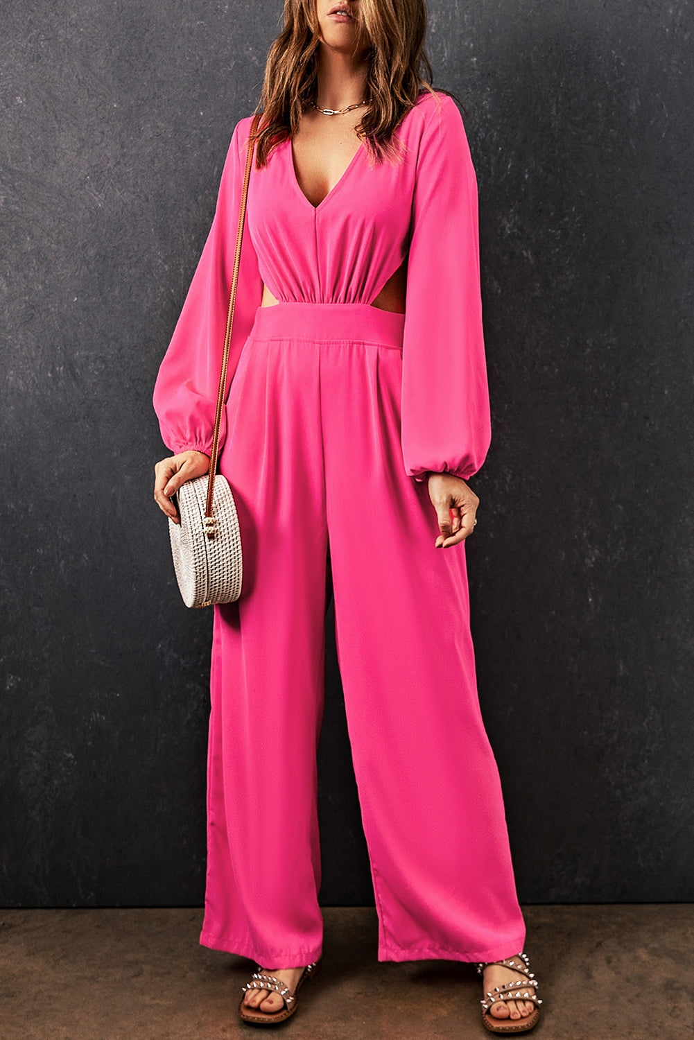 Balloon Sleeve Malibu Pink Jumpsuit