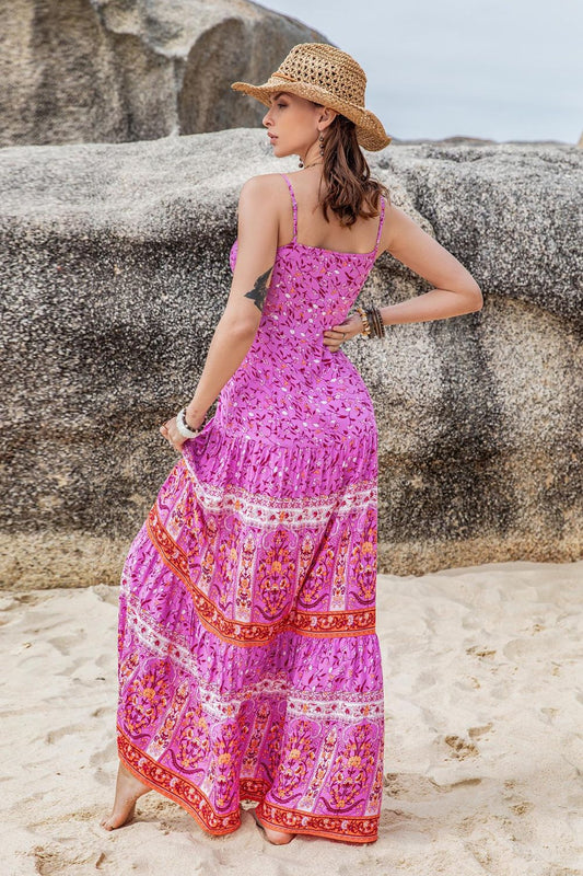 Pink Boho Maxi Beach Dress