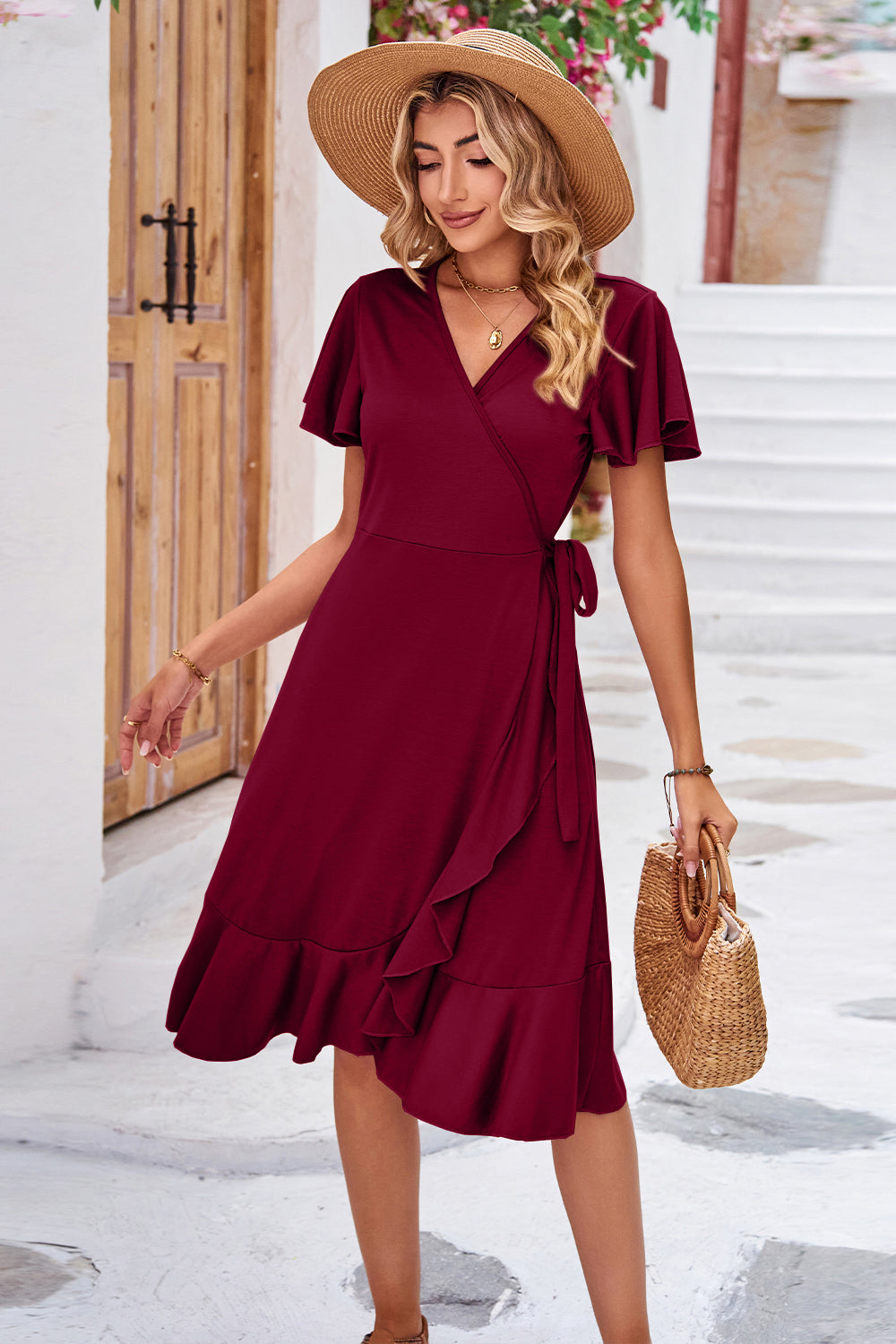 Flutter Sleeve Resort Dress