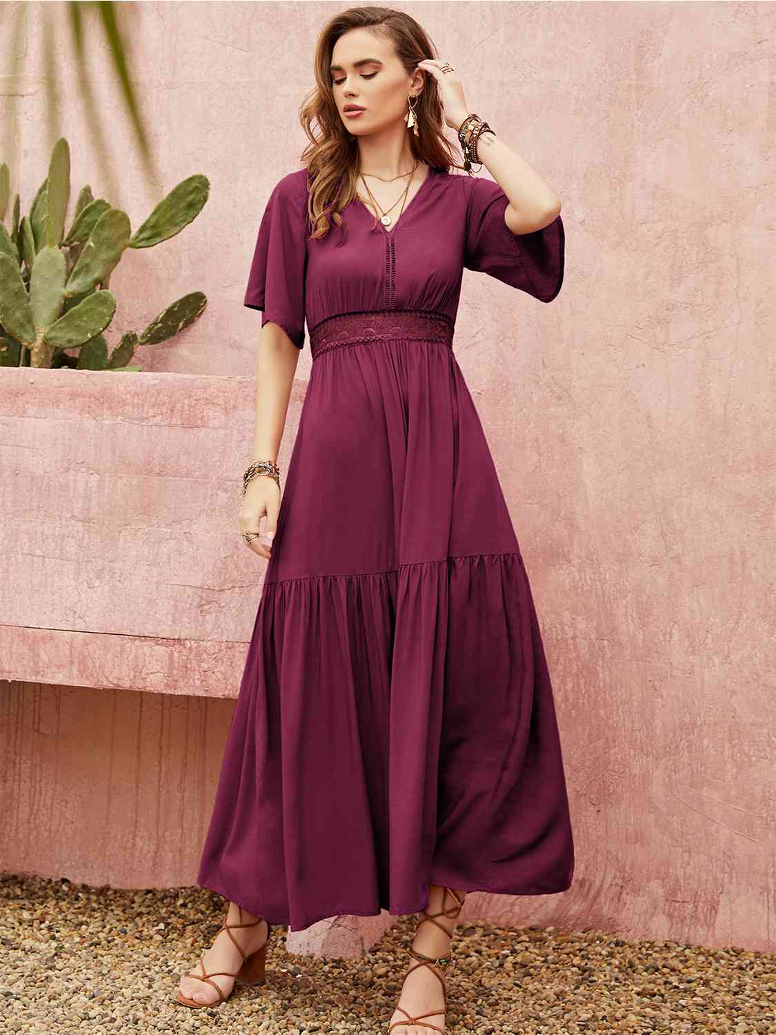 Classic Cerise Resort Midi Dress