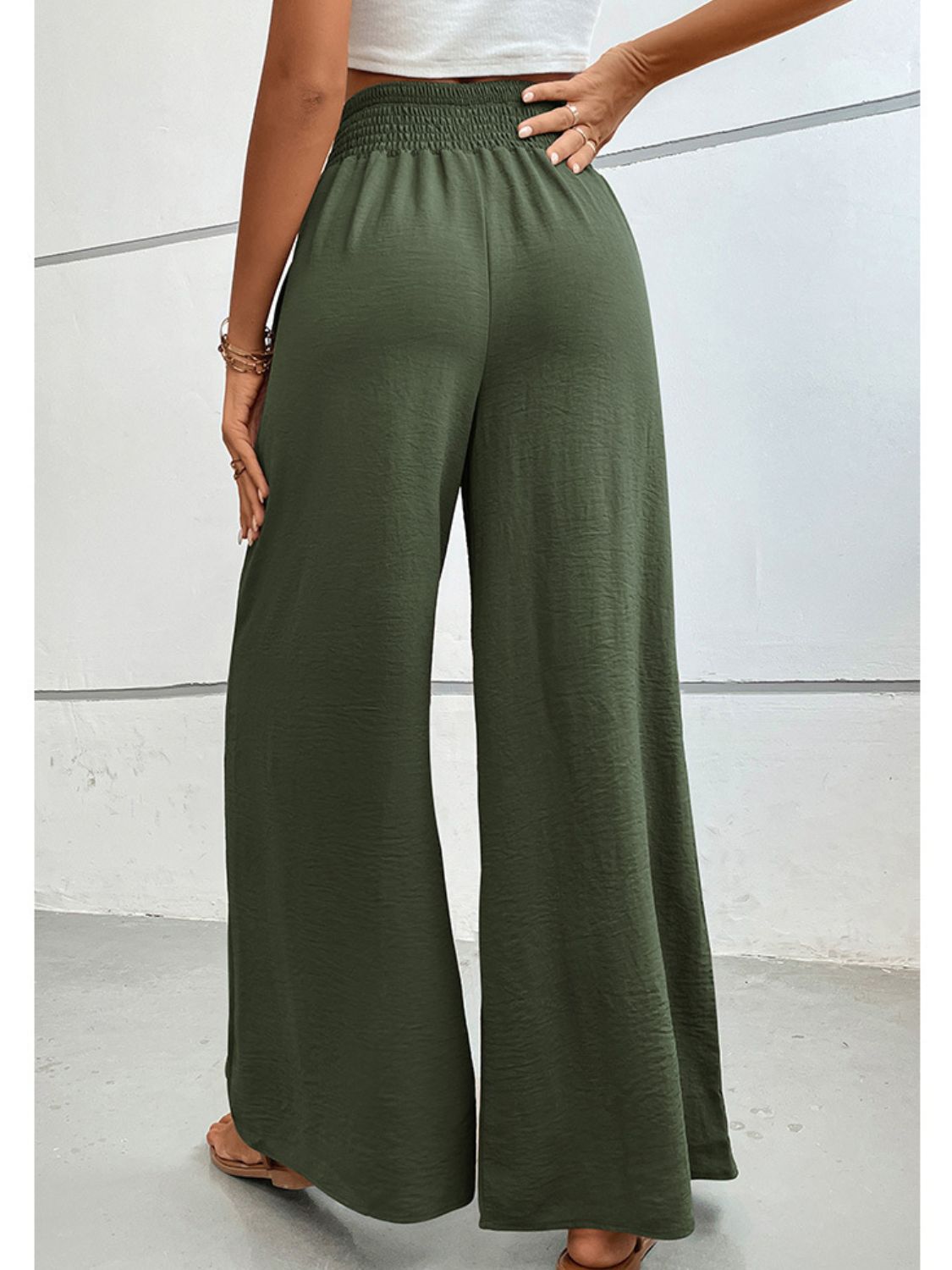 Wide Waistband Relax Fit Long Resort Pants