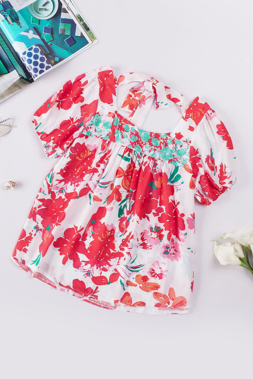 Floral Modern Resort Top