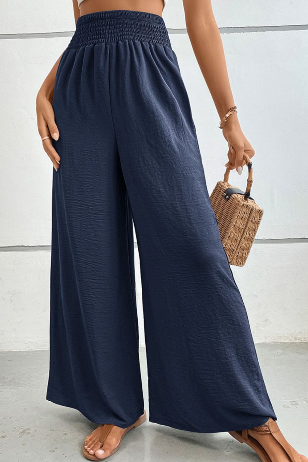 Wide Waistband Relax Fit Long Resort Pants