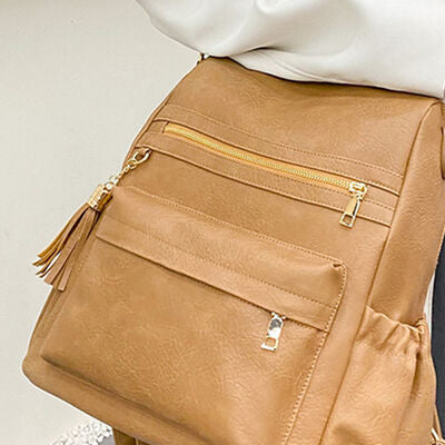 PU Leather Convertible Resort Backpack