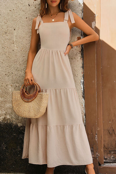 Tie Shoulder Resort Maxi Dress