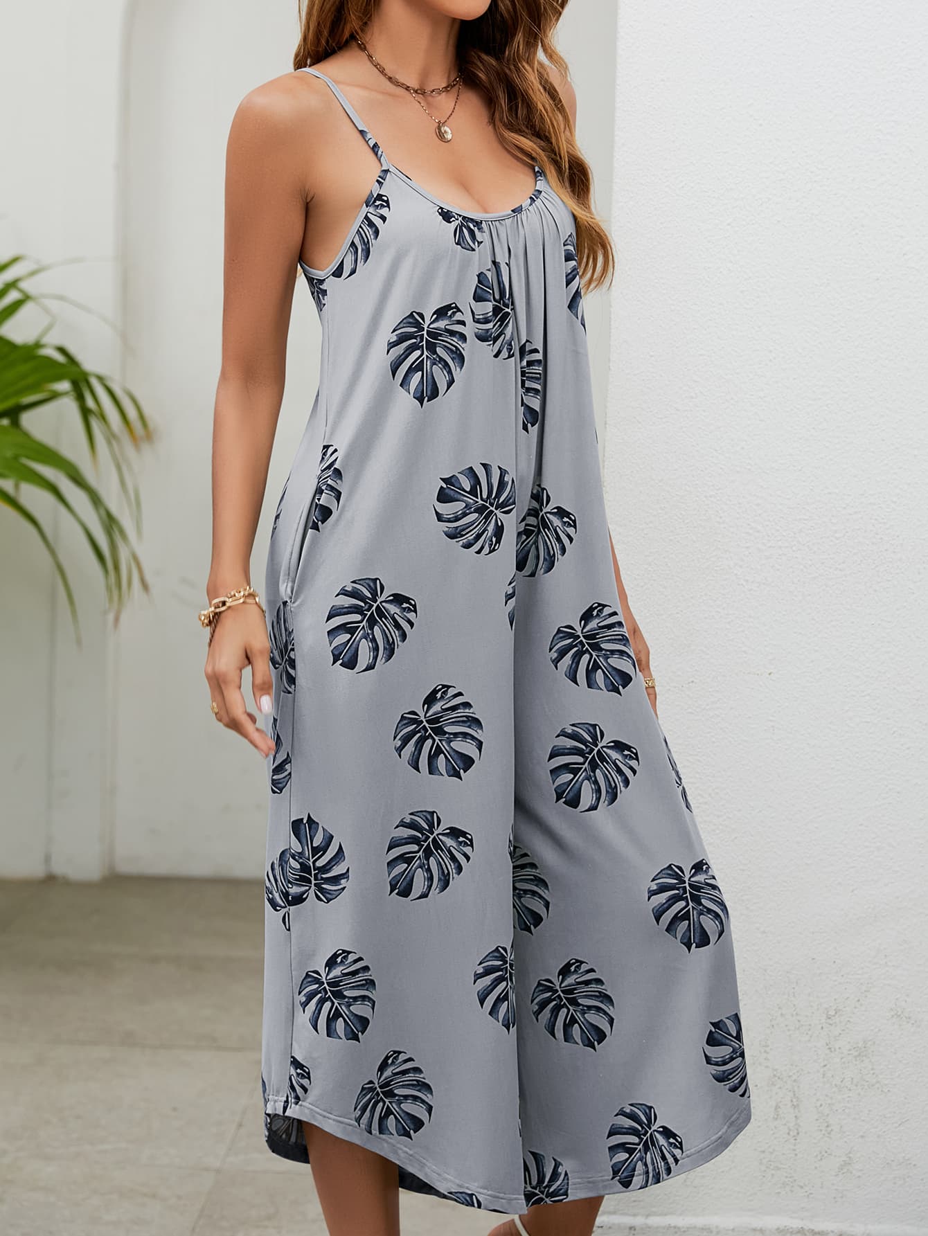 Monstera Leaf Vacation Romper