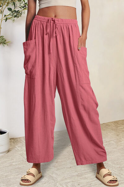 Beachy Pocketed Drawstring Wide Leg Pants