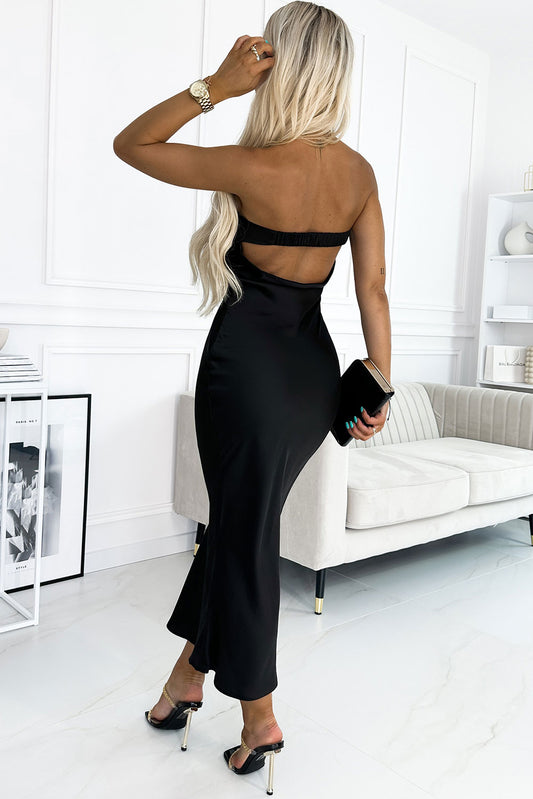 Cutout Strapless Black Bodycon Dinner or Party Dress
