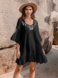 Flouncey Black Boho Beach Dress