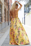 Yellow Tropical Resort Maxi Dress