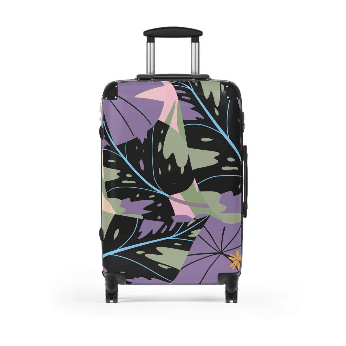 Lavender Jungle Collection Suitcase, Custom Designed Tropical Art Suitcase