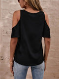 V-Neck Cold Shoulder Summer Blouse