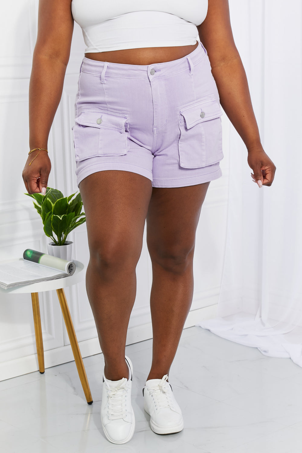 Women's Vacay Full Size Dyed Cargo Shorts