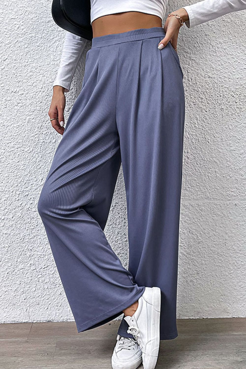 Wide-Leg Pants Resort Pants with Pockets