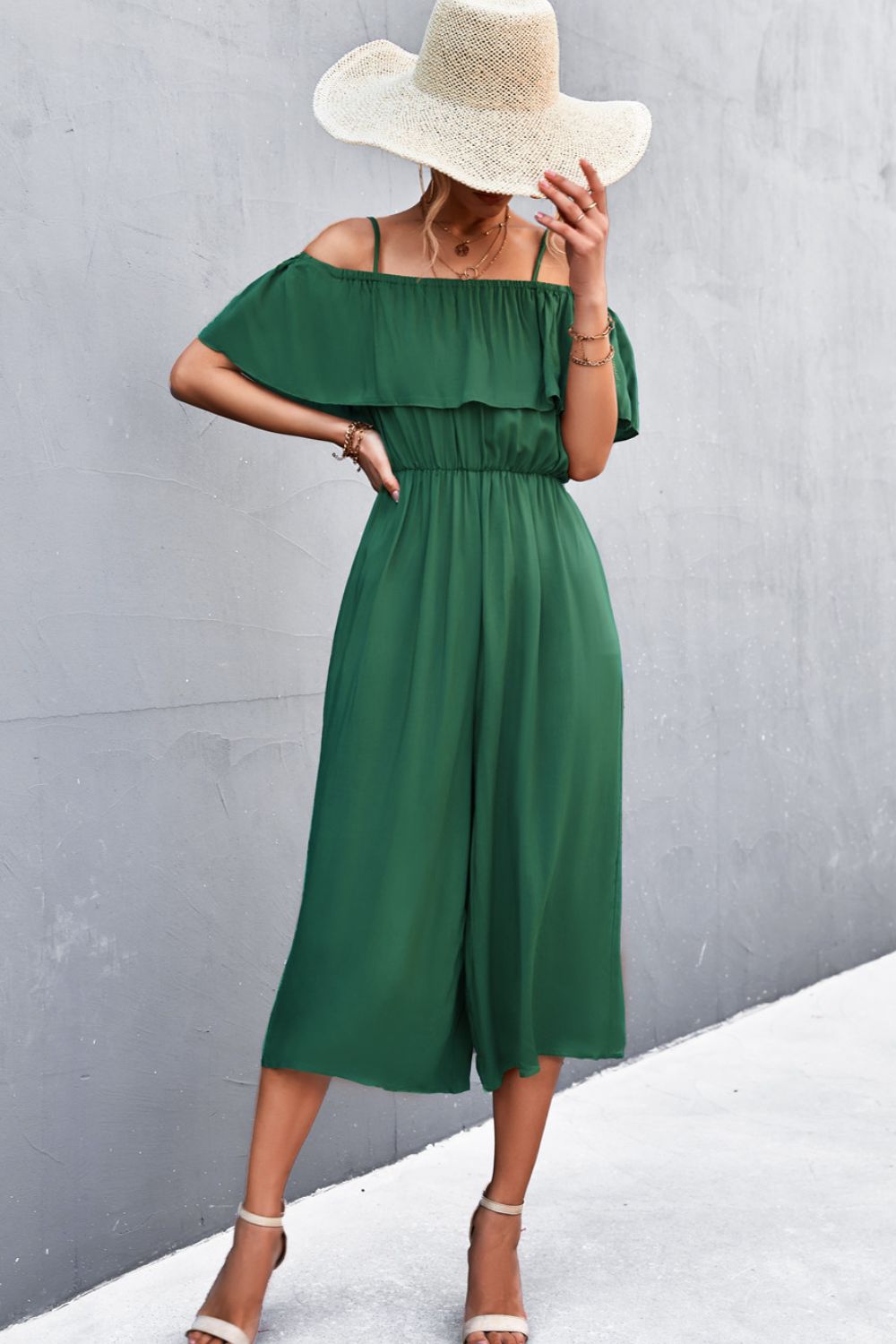 Spaghetti Strap Layered Resort Jumpsuit