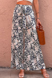 Floral Belted Wide Leg Resort Pants