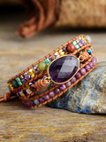 Handmade Boho Beach Amethyst Bracelet