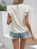 Decorative Button Frill Trim Resort Top