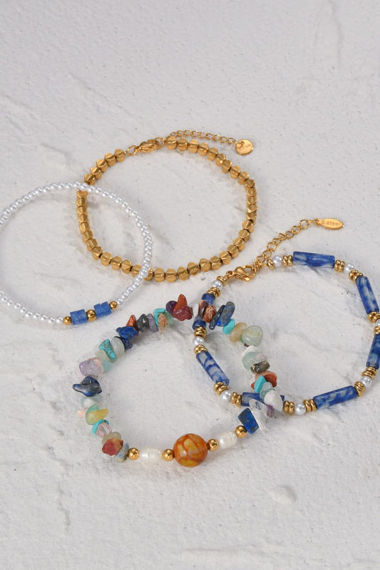 Four-Piece Beach Vibes Beaded Boho Bracelet Set
