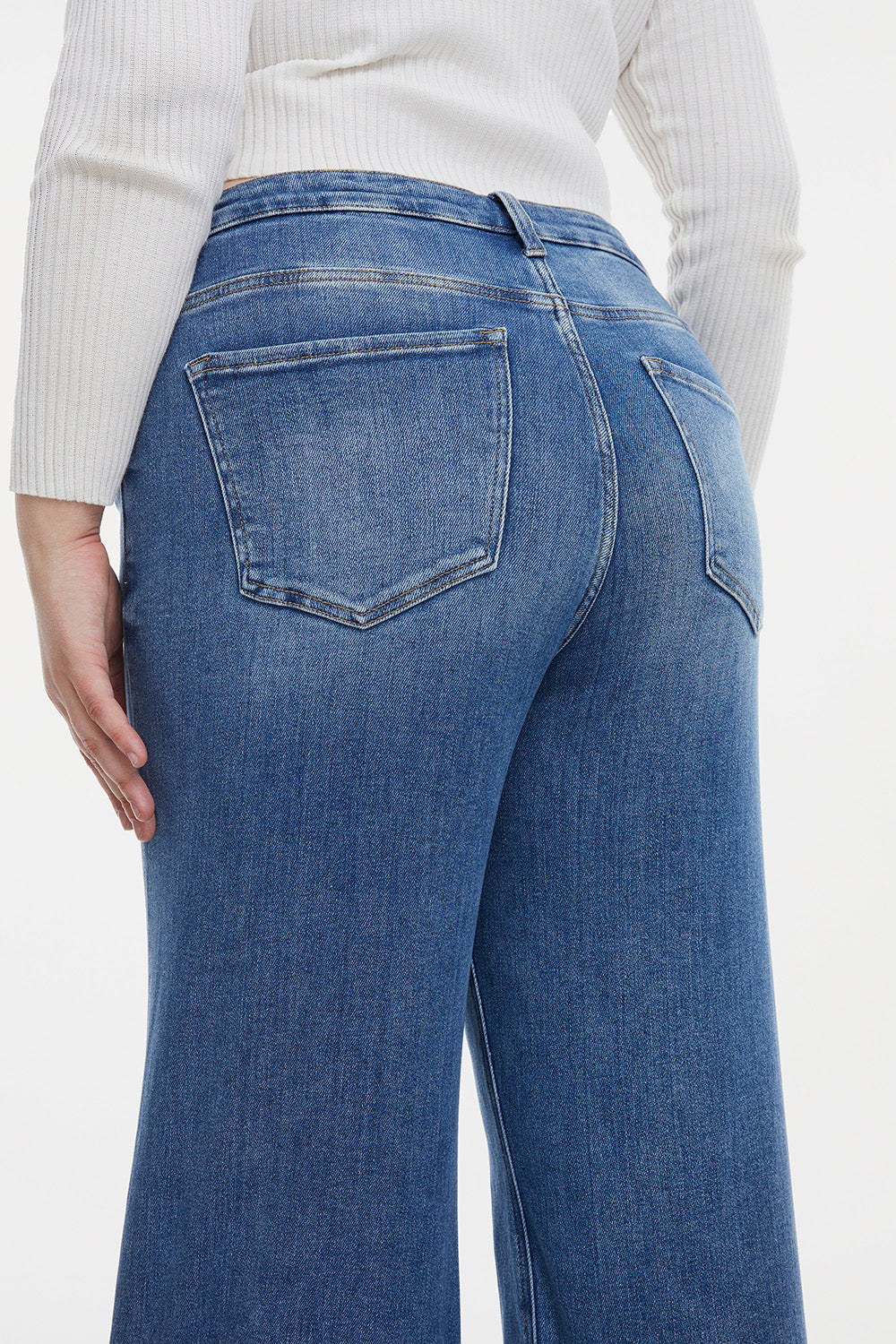 Full Size High Waist  Wide Leg Mom Jeans