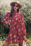 Long Sleeve Tie Waist Resort Mini Dress