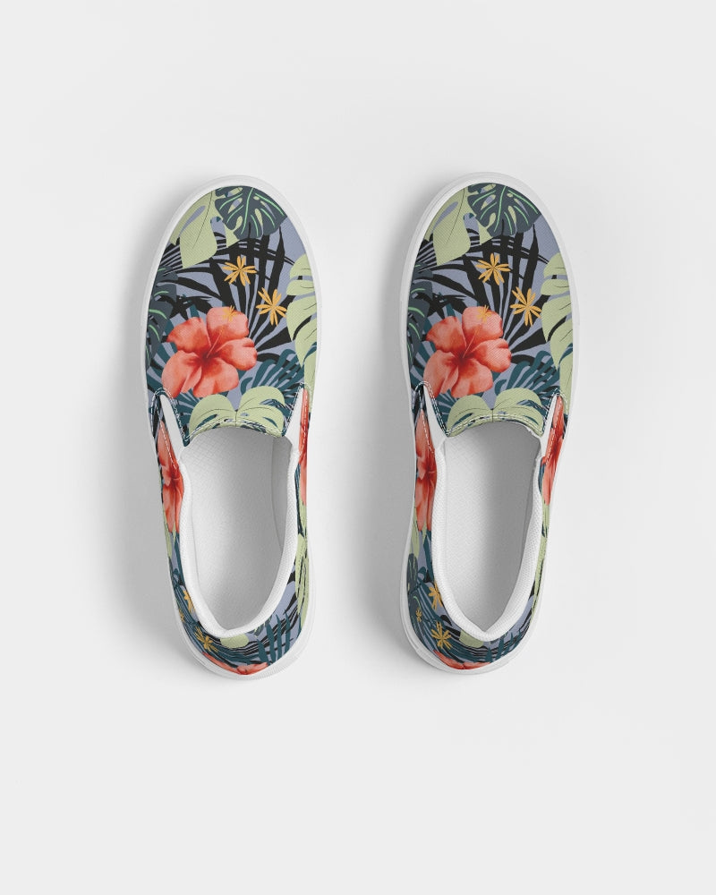 Hawaiian Hibiscus Men's Slip-On Canvas Hawaiian Print Shoe