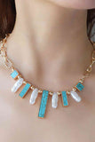 Turquoise Alloy Resort Style Necklace