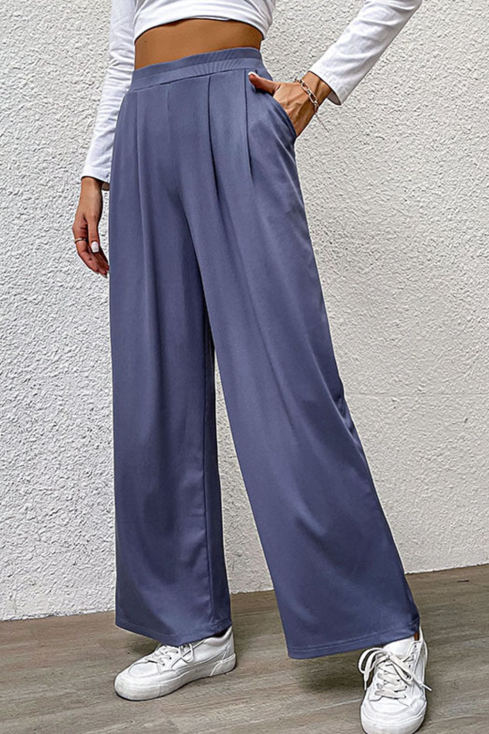 Wide-Leg Pants Resort Pants with Pockets