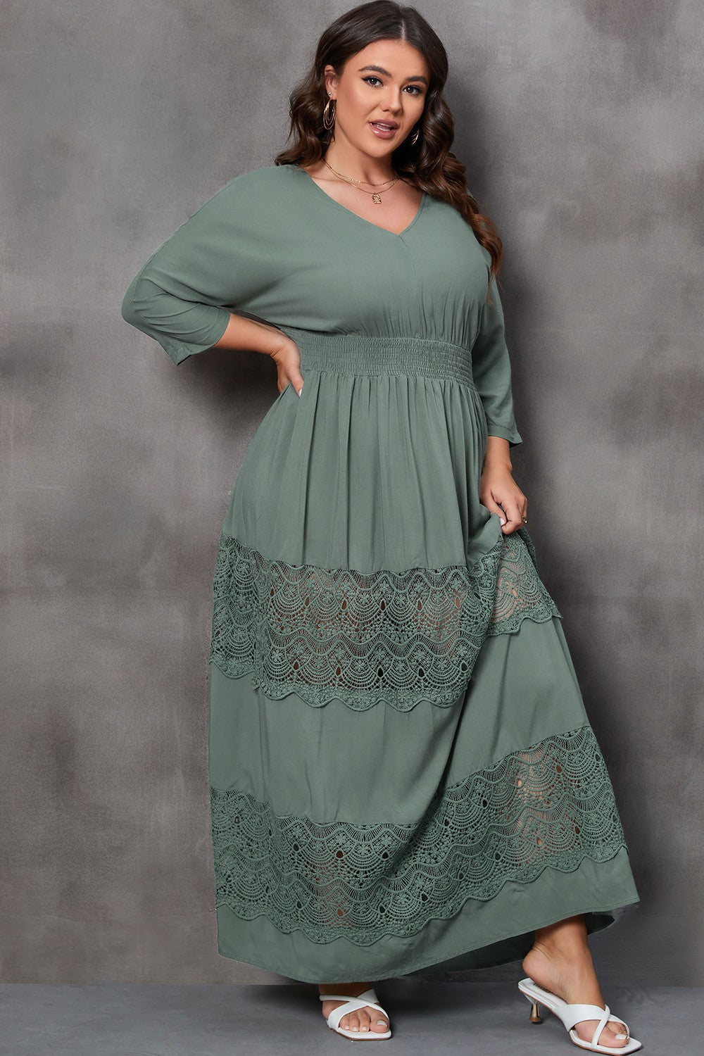 Plus Size Crochet Maxi Dress