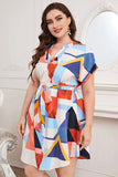 Plus Size Notched Neck Tie Waist Resort Dress