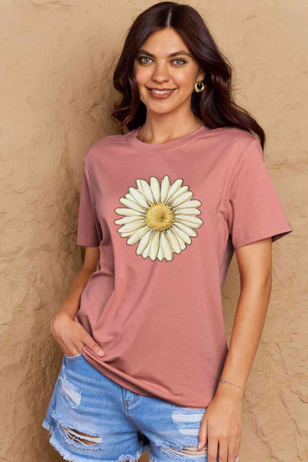 FLOWER Graphic Cotton Tee up to 3XL