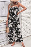 Tropical Floral Hawaiian Wide Leg Jumpsuit