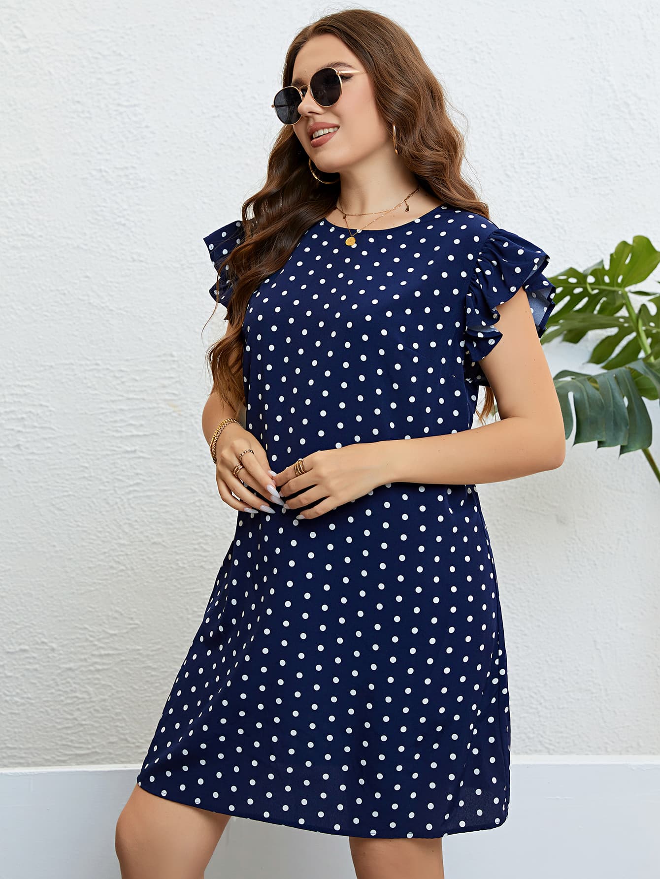 Plus Size Polka Dot Resort Dress