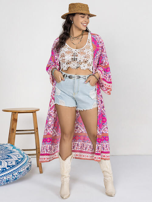 Plus Size Boho Beach Maxi Robe or Swim Cover