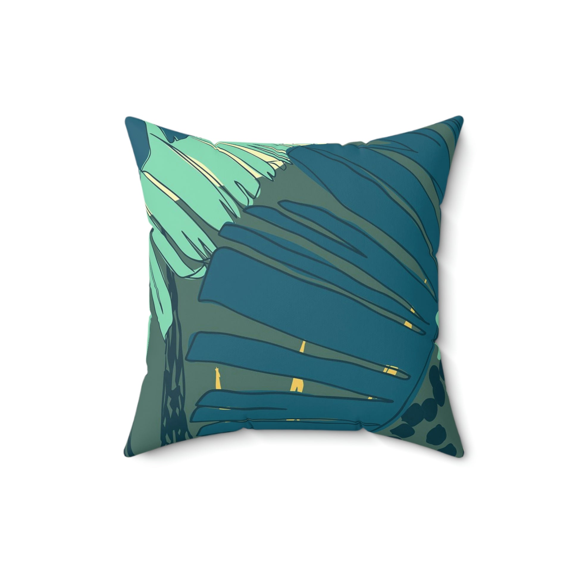 Jungle Blues Collection Throw Pillow, Tropical Print Pillow, Perfect for Tropical Vacation or Airbnb Home