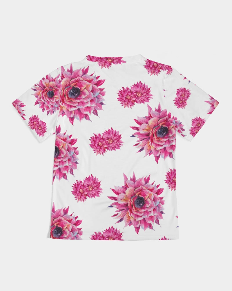 Luxe Pink Flowers Kids Designer T'Shirt