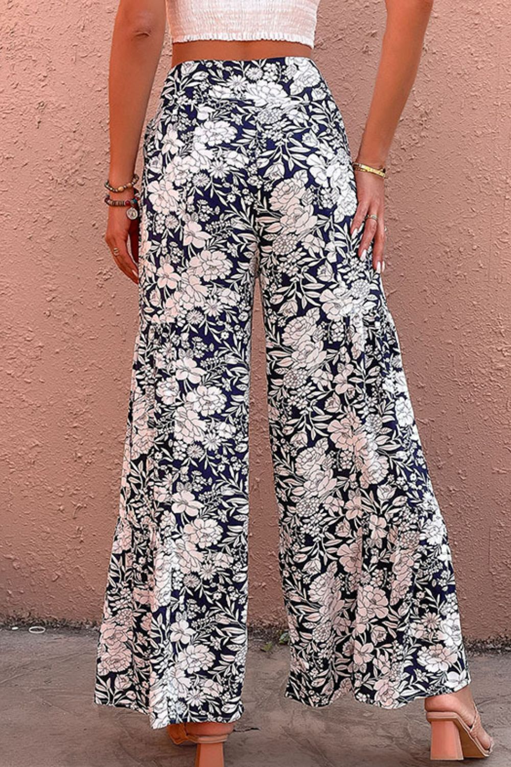 Floral Belted Wide Leg Resort Pants