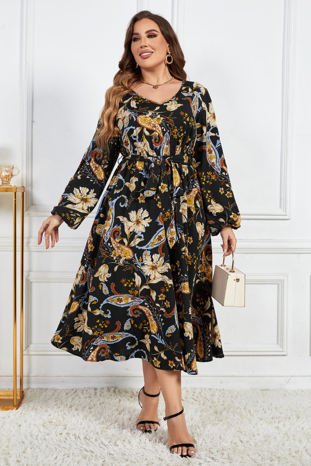 Plus Size Floral Resort Midi Dress